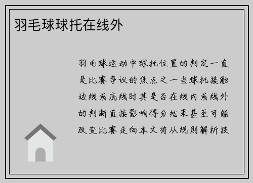 羽毛球球托在线外